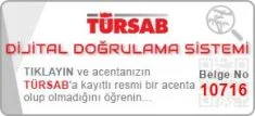 TÜRSAB Dijital Doğrulama Sistemi · Belge No 10716